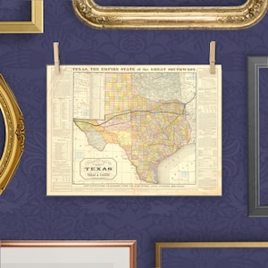 Texas Map Print Texas Wall Art Texas Decor Moving Gift Housewarming Gift New Texas Home Map Wall Decor Texas Poster Wall Art Print