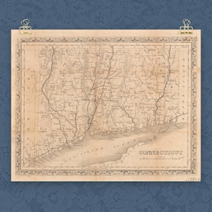 Connecticut Map Print Connecticut Wall Art Connecticut Decor Moving Gift Housewarming Gift New Connecticut Home Map Wall Decor Connecticut