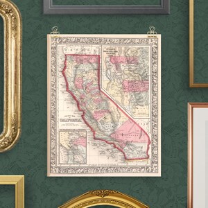 California Map Print California Wall Art California Decor Moving Gift Housewarming Gift New California Home Map Wall Decor California Poster