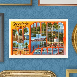 Bar Harbor Print Wall Decor Poster Map Decor Maine Map Gift New Home Gift Airbnb Wall Art Vacation Home New England Apartment Vintage Art