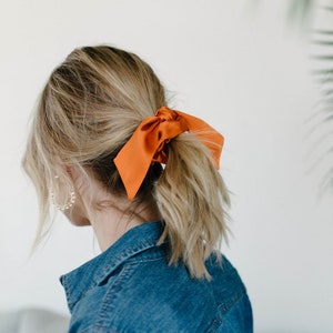 Silk Bow Scrunchie Orange image 2