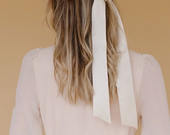Short Skinny Scarf, Silk Hair Ribbon, Neck