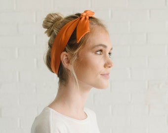 Silk Skinny Scarf - Orange