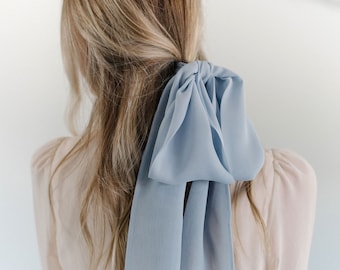 Silk Chiffon Veil Scarf - Blue