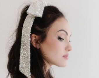 Sparkly Bow - Silver