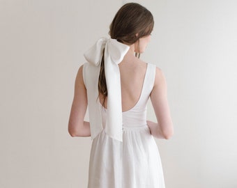 Silk Bridal Bow - White