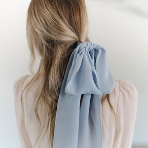Silk Chiffon Veil Scarf - Blue