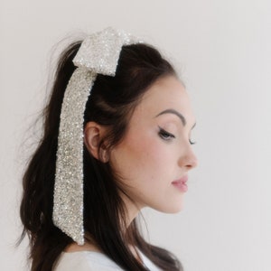 Sparkly Bow Silver image 1