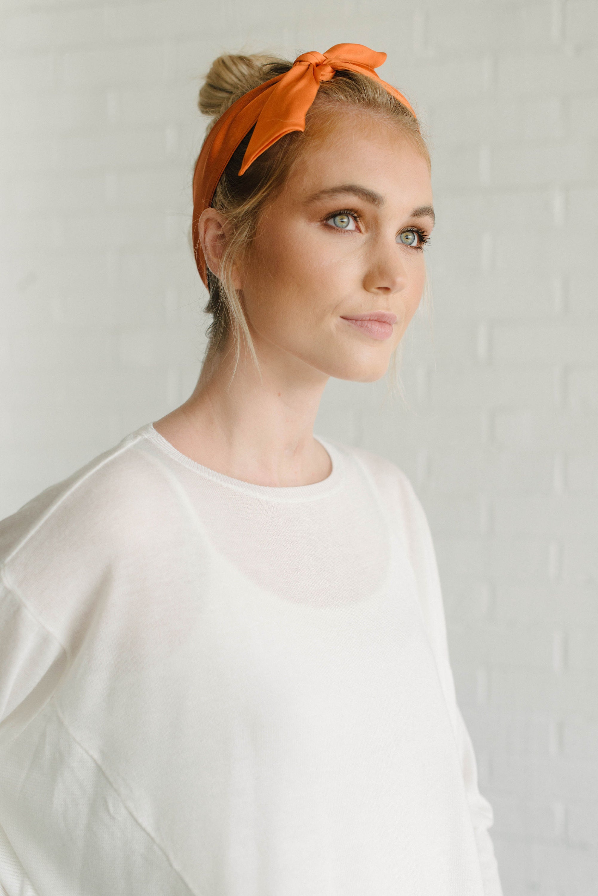 Dark Orange Silk Skinny Scarf/headband/hair Scarf/pony Scarf | Etsy