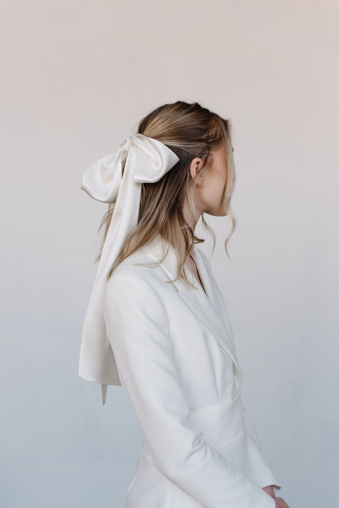 Silk Bridal Bow Off-white - Etsy Canada