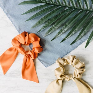 Silk Bow Scrunchie Orange image 7