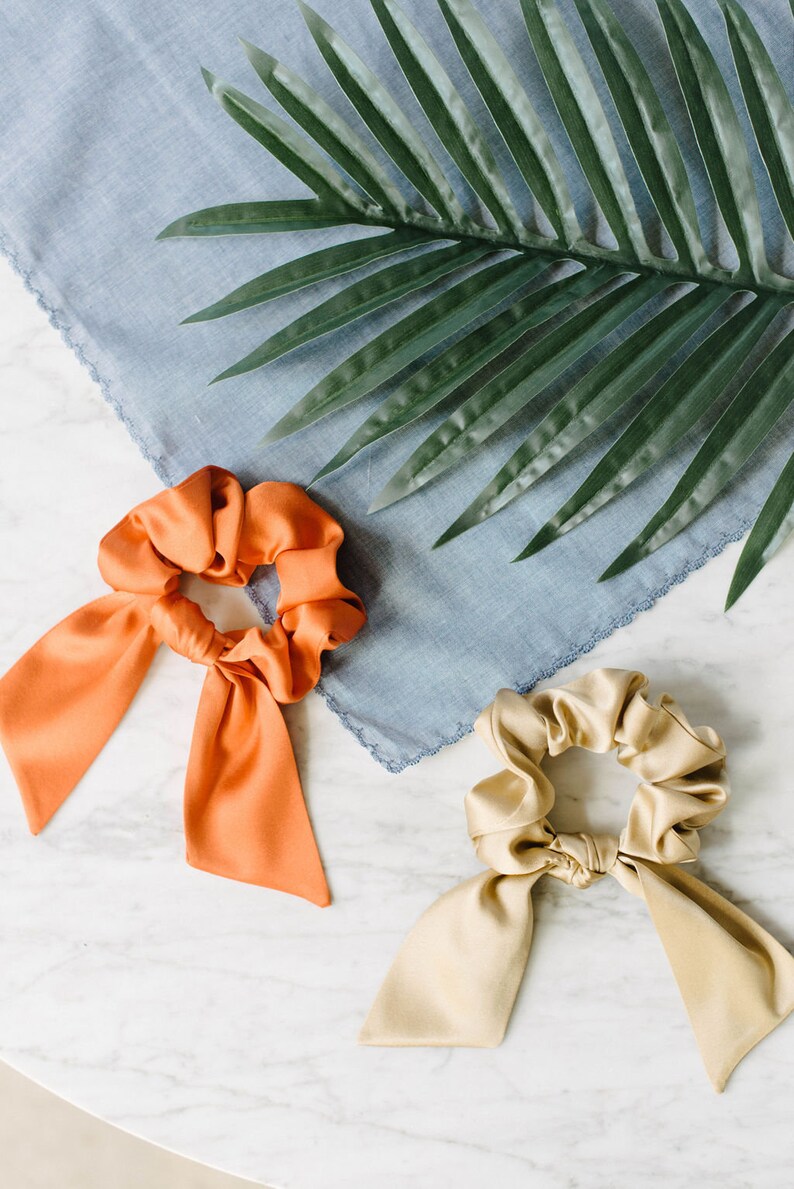 Silk Bow Scrunchie Orange image 7