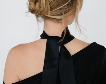 Silk Skinny Scarf, Neck Tie, Hair