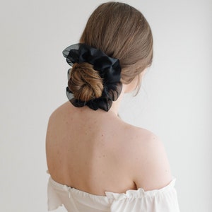 Silk Organza Scrunchie Black image 1