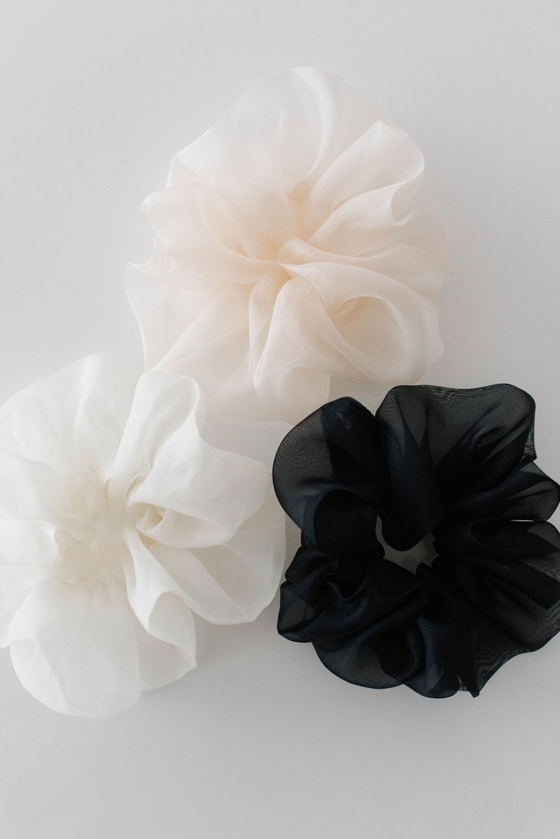 Silk Organza Scrunchie Black image 10