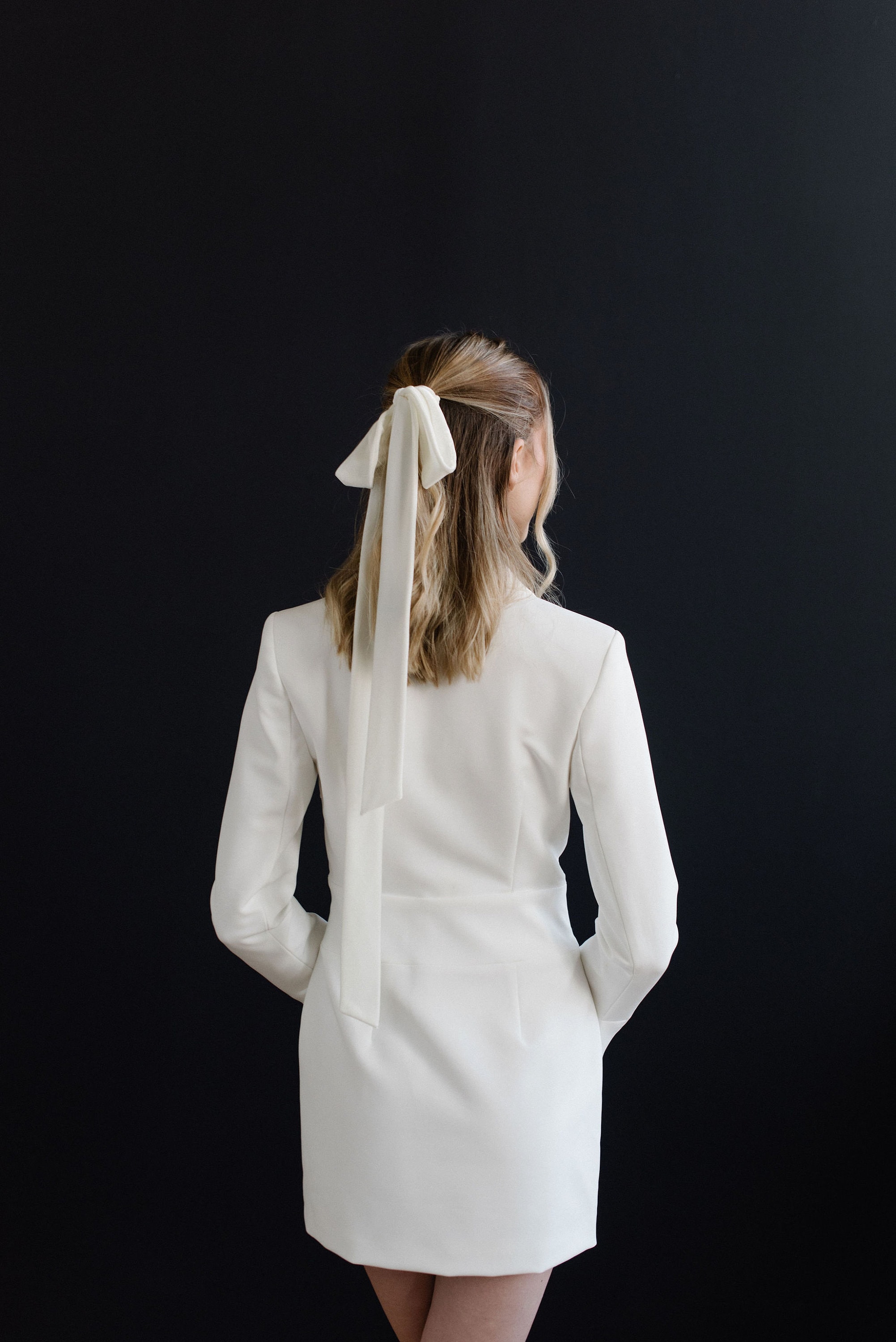 Foulard de mariée en velours, accessoire pour cheveux, long skinny