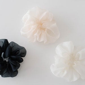 Silk Organza Scrunchie Black image 3