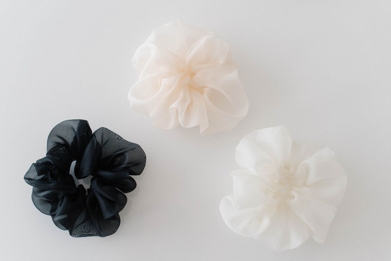 Silk Organza Scrunchie Black image 3