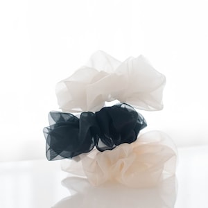 Silk Organza Scrunchie Black image 4