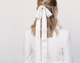 Long Silk Skinny Scarf - Off-White