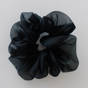 Silk Organza Scrunchie Black image 2