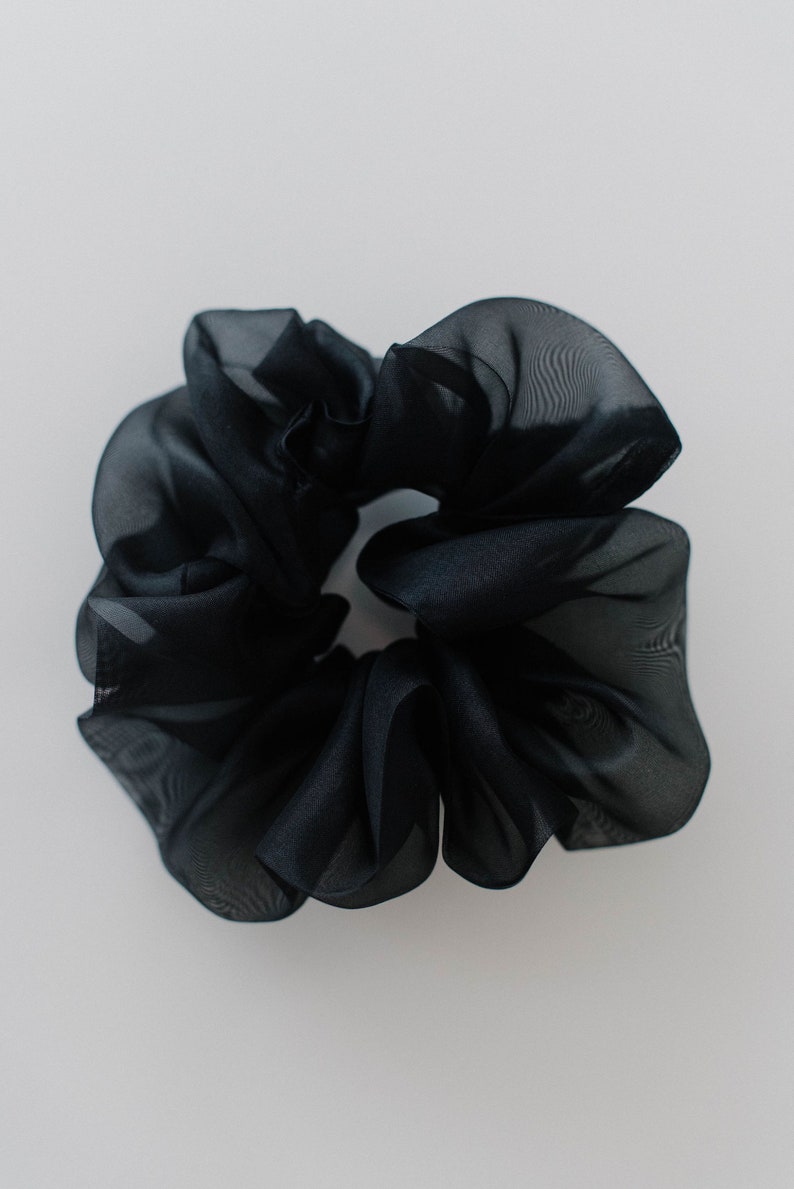 Silk Organza Scrunchie Black image 2