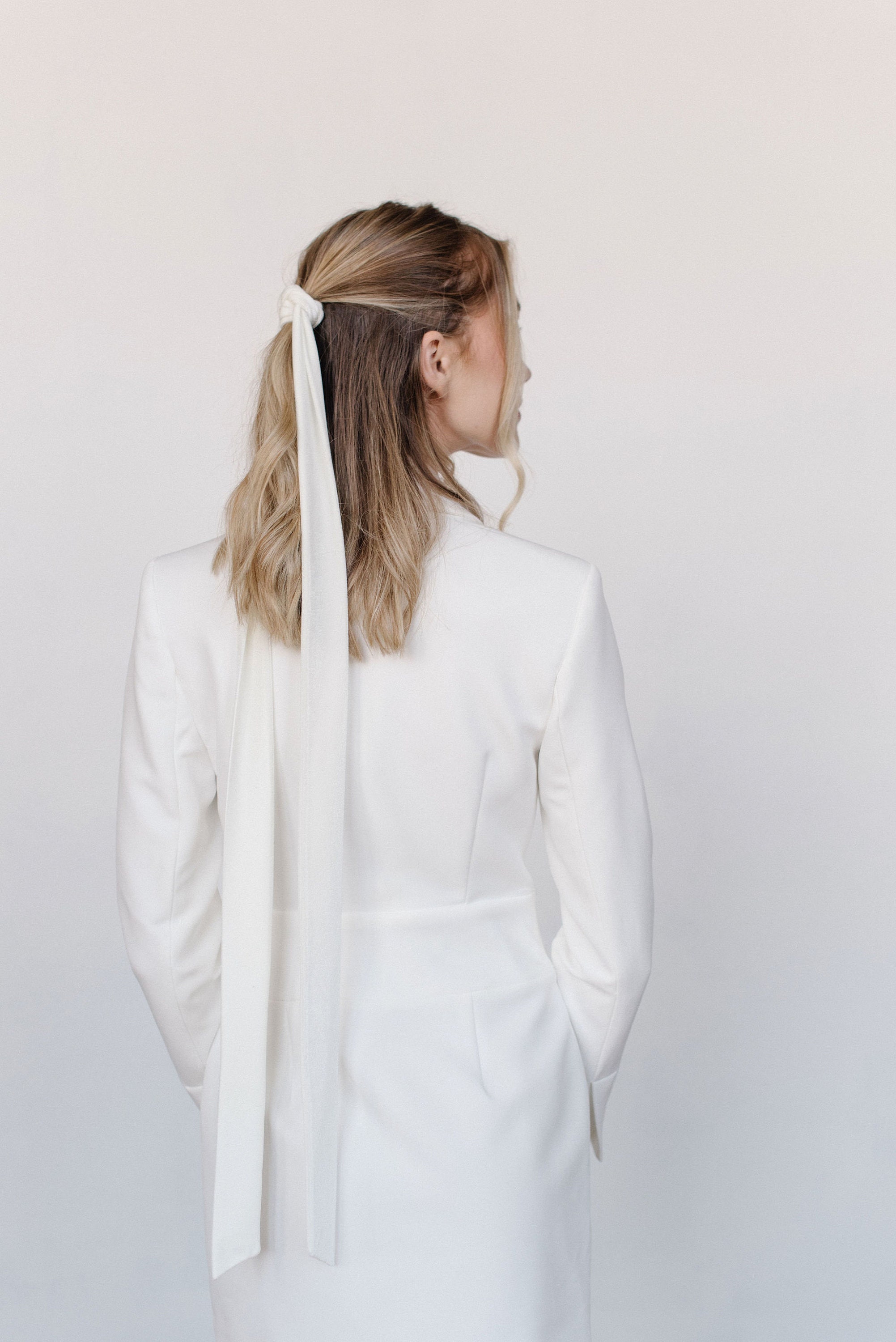 Velvet Bridal Scarf, Hair Accessory, Long Skinny