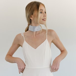 Blue Silk Bridal Neck Scarf, Hair Accessory, Choker