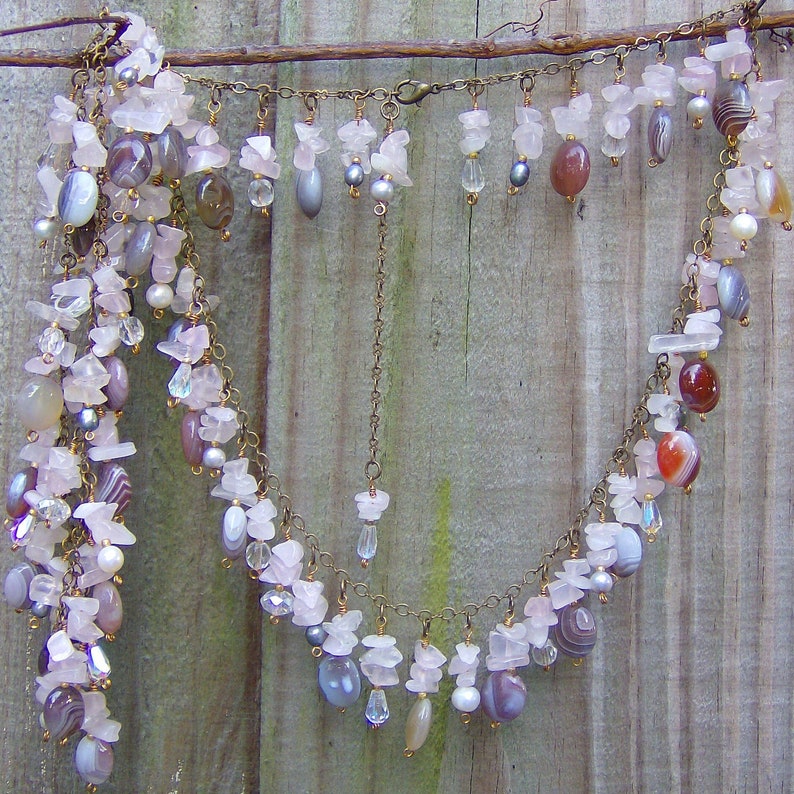layered The elegant bohemian jewelry beach tropical choker boho /& hippie beaded gemstones wrap body jewelry Long necklacebelt