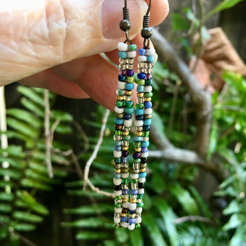 Multicolour BEAD TASSEL EARRINGS Gypsy Tribal Ethnic Beach Fashion Jewellery