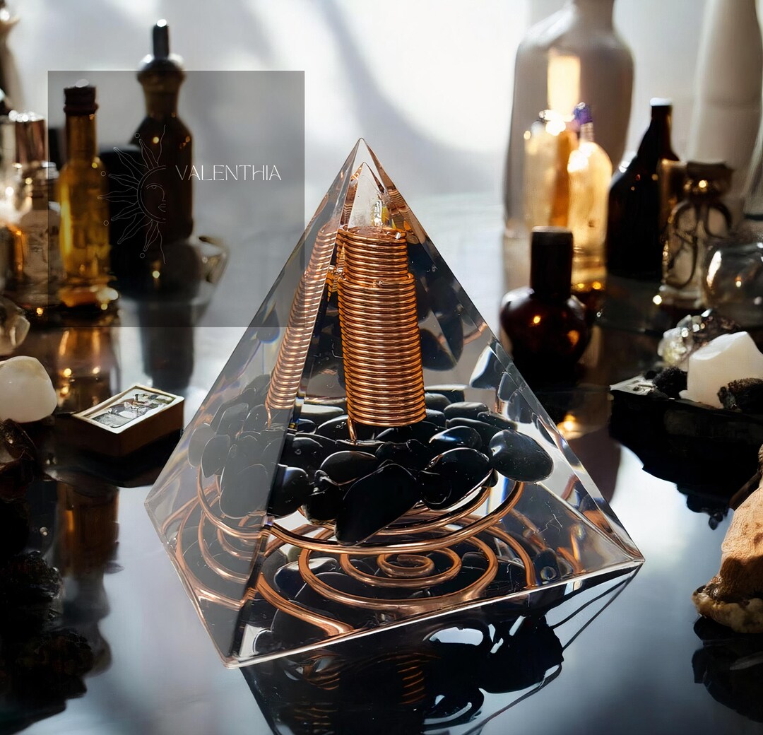 Orgonite Crystal Pyramid with Copper Coil Quartz and Shungite – Handmade Orgone Energy Pyramid for Meditation & Home Décor Orgonite Crystal Pyramid with Copper Coil Quartz and Shungite – Handmade Orgone Energy Pyramid for Meditation & Home Décor