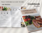 Editable Family Cookbook Template: Printable Recipe E-Book