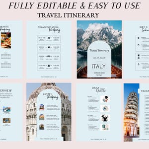 Editable Travel Itinerary Template: Vacation Planner (Digital Download)