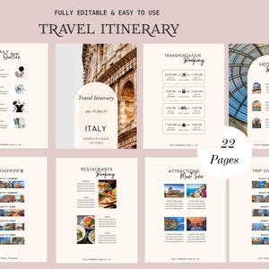 Editable Travel Itinerary Template: Vacation Planner (Digital Download)