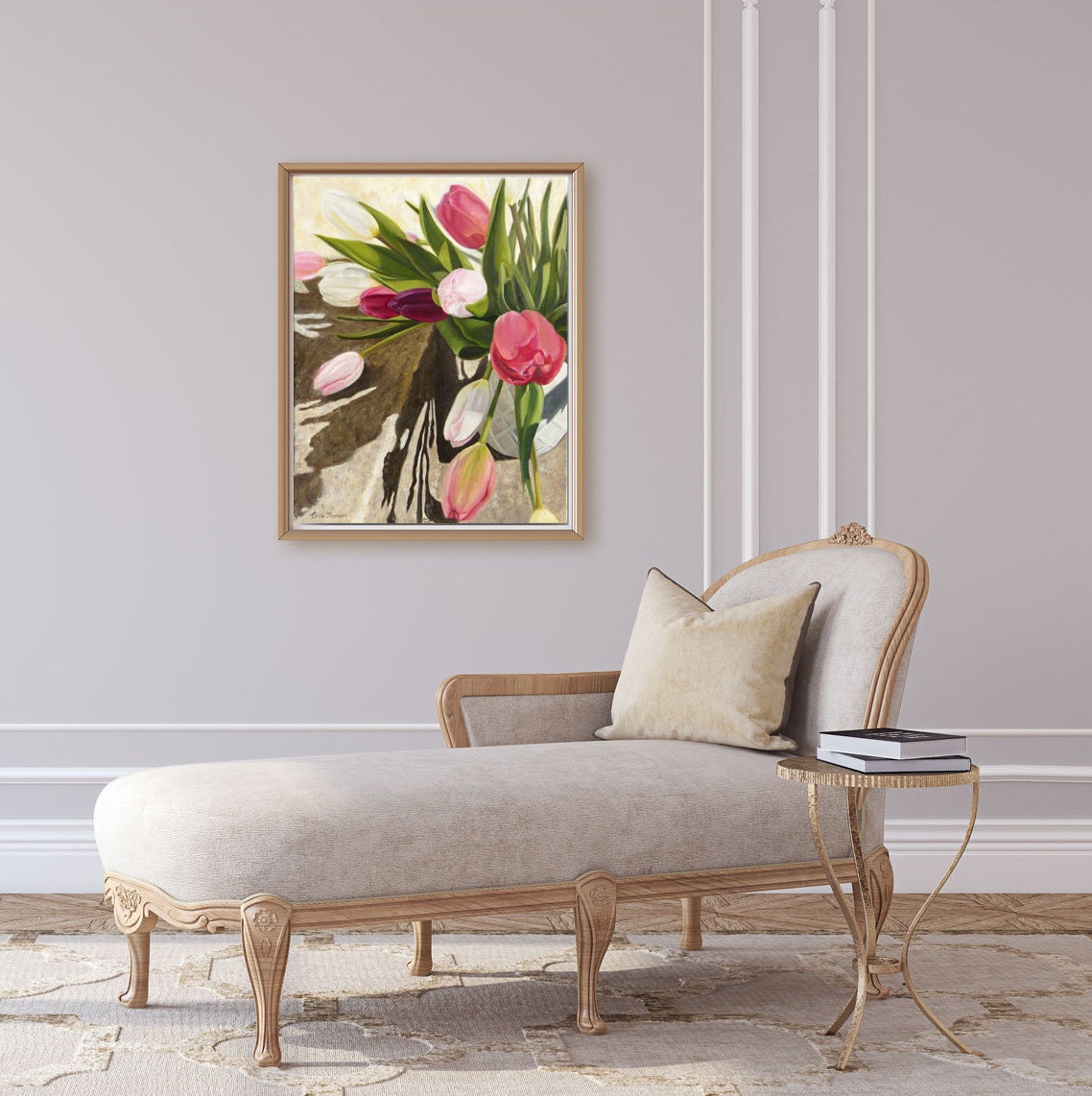 Tulip Bouquet Art PRINT, Bright Floral Wall Art, Colorful Floral Wall