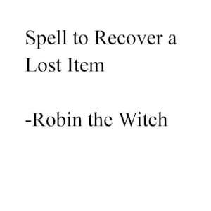 Spell to Recover a Lost Item