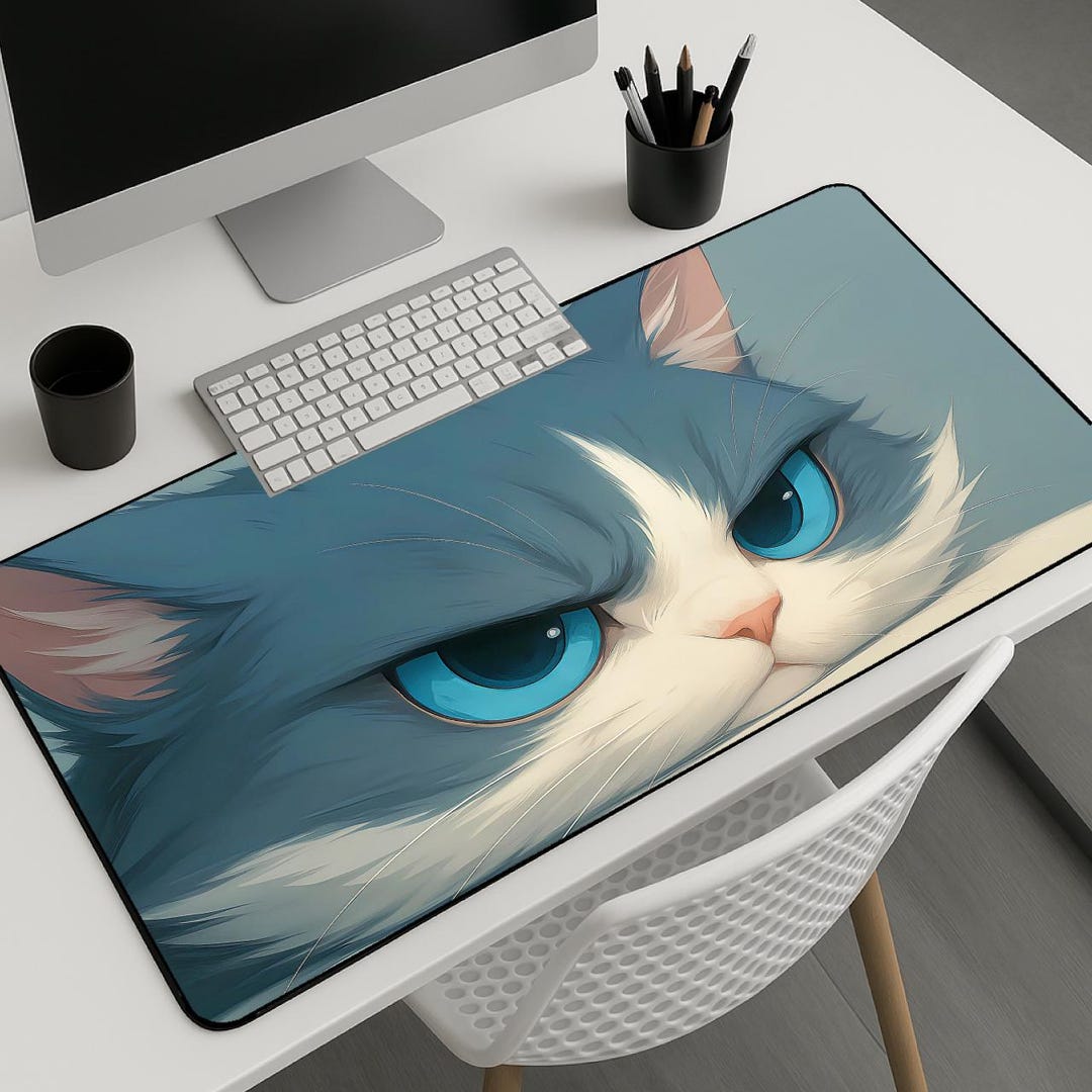 Grumpy Cat Desk Mat, Funny Large Gaming Mouse Pad With Cute Angry Cat ...