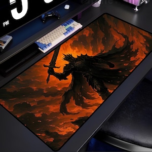 Epic Fantasy Dark Lord Mauspad, Gaming Zubehör, Büro Deko, Home Office Geschenk, Schreibtisch Organizer