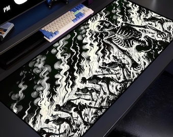 Skeleton Army Mouse Pad, Gothic Skull Desk Mat, Dark Fantasy Mousepad, Undead Art Desk Pad, Horror Gaming Mat, Creepy Office Decor