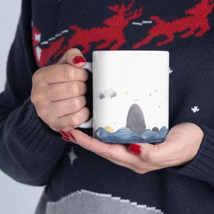 Whimsical Ocean Scene Ceramic Mug, Perfect Gift for Sea Lovers, Beach Decor, Coffee or Tea Mug, Nautical Homeware