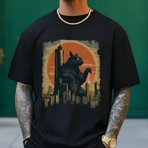 Godzilla Unisex Softstyle T-Shirt - Monster Movie Tee, Japanese Movie Fan Gift, Kaiju Lover Shirt, Gojira Tee, Giant Lizard Top