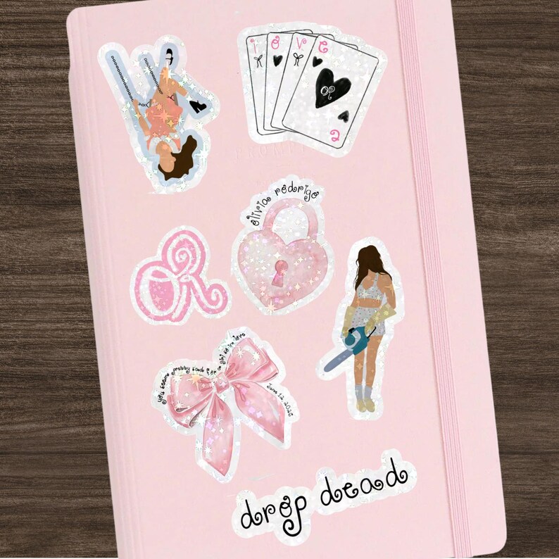 11 Pc Pink Music Sticker Pack, Pop Star Collectable Decals, Kids Teens ...