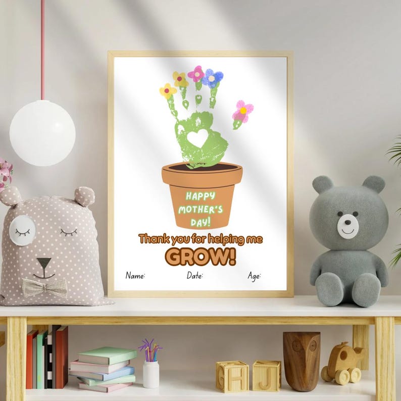 Mother’s Day Handprint Craft Thank You for Helping Me Grow! Flower ...