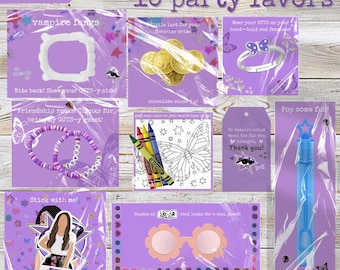 Olivia PARTY FAVORS treat bags. Rodrigo pop singer guts party, goodie bags, girls, gift, 10 Party favors Digital download Printable kids