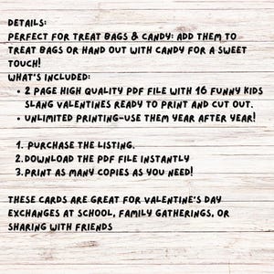 Kids Funny Slang 16 Valentine’s cards, tween, school boys girls valentines day gift. Printable PDF skibidi, rizz, funny. Perfect for school image 7