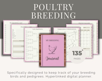 Chicken Fanciers Poultry Breeding Digital Planner, Journal, pedigree tracker for ducks turkeys livestock printable chicken lady gift