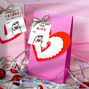Kids Funny Slang 16 Valentine’s cards, tween, school boys girls valentines day gift. Printable PDF skibidi, rizz, funny. Perfect for school image 4