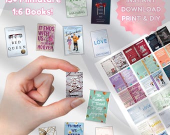 Miniaturbücher druckbar, Puppenhaus, keychain, sammelbares, Andenkenbuchliebhaber, Papiermodell DIY einfach, Minimalist, perfekt für Barbiepuppen