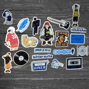 20 pc Billie HMHAS Sticker Pack, Eilish Pop star Collectable Decals, Kids teens music gift decoration, glossy holographic sticker paper