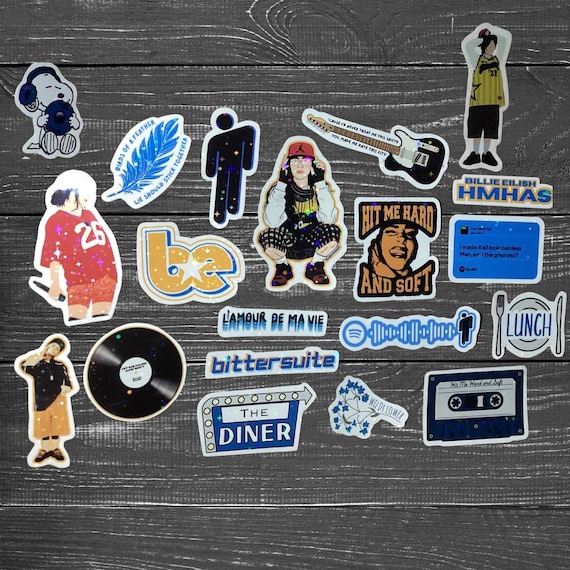 20 pc HMHAS Sticker Pack, Pop star Collectable Decals, Kids teens music gift decoration, glossy holographic sticker paper